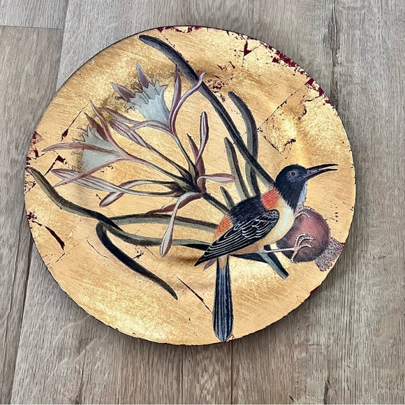 Vintage Siècle Paris‎ Hand painted Glass Platter Plate By Marisa Osorio Farinha